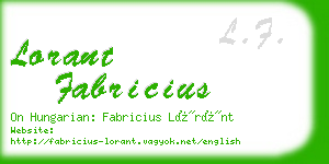 lorant fabricius business card